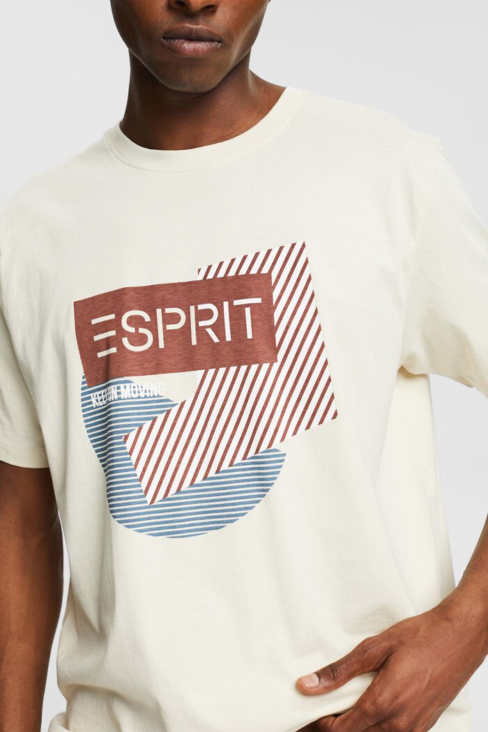 Camiseta de algodón ecológico con estampado, CREAM BEIGE, detail image number 1