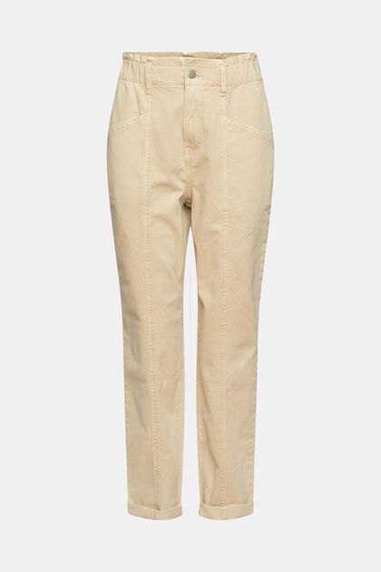 Pantalón con cintura paper bag, algodón ecológico