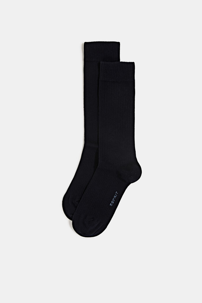 Pack de dos pares de calcetines deportivos con textura acanalada, MARINE, overview