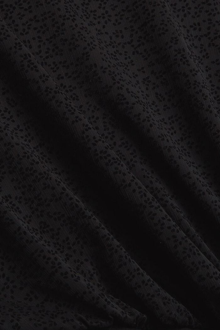 Blusa de gasa estampada con acabado aterciopelado, BLACK, detail image number 4