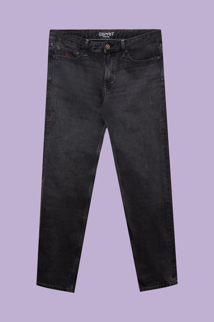 Jeans mid-rise straight fit, GREY DARK WASHED, detail image number 7