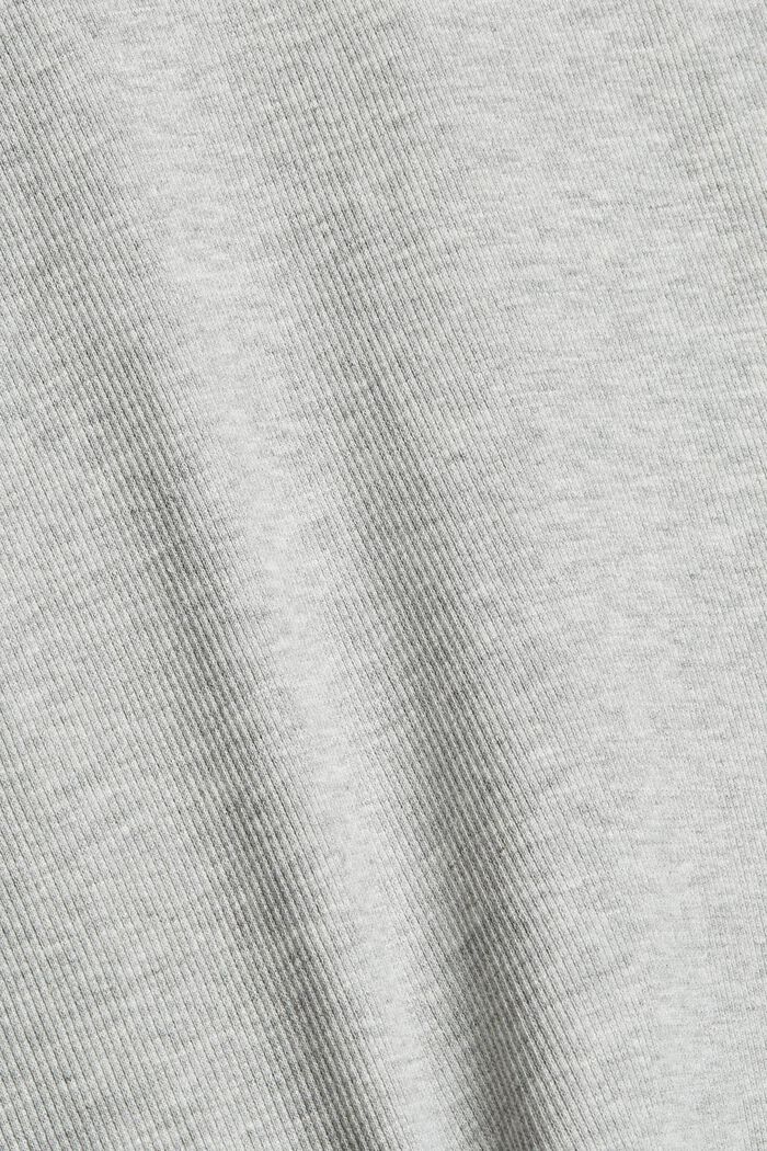 Camiseta acanalada de manga larga confeccionada en una mezcla de algodón ecológico, LIGHT GREY, detail image number 4