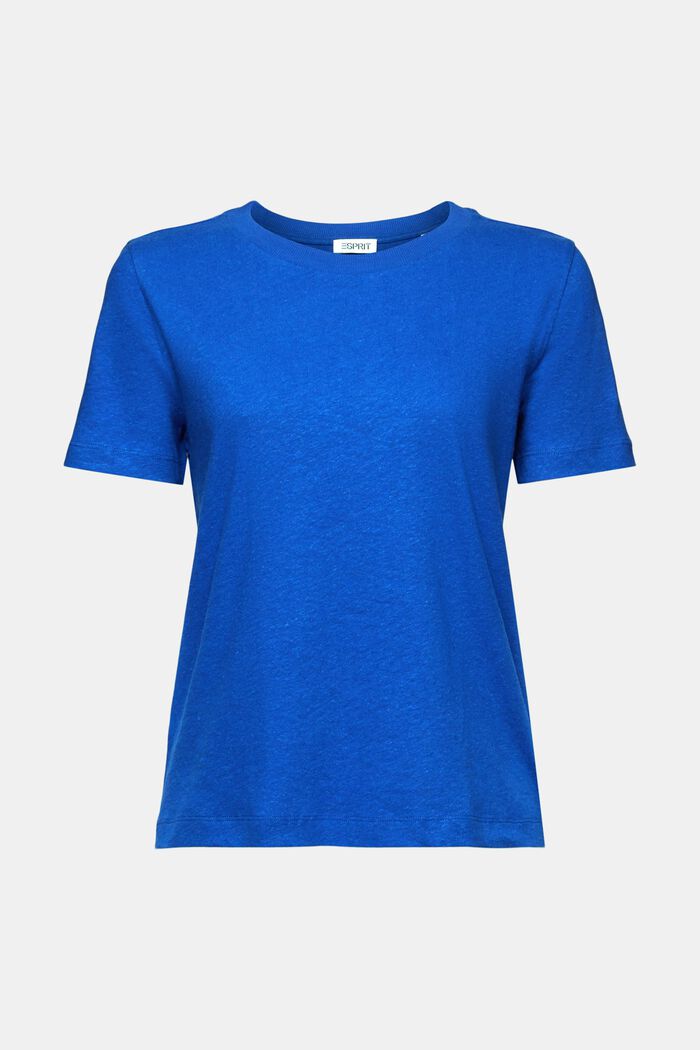 Camiseta de algodón y lino, BRIGHT BLUE, detail image number 6