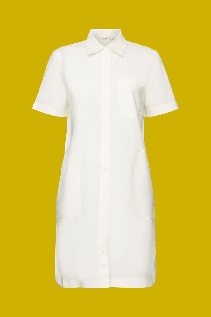 Vestido camisero corto, 100% algodón, OFF WHITE, detail image number 6