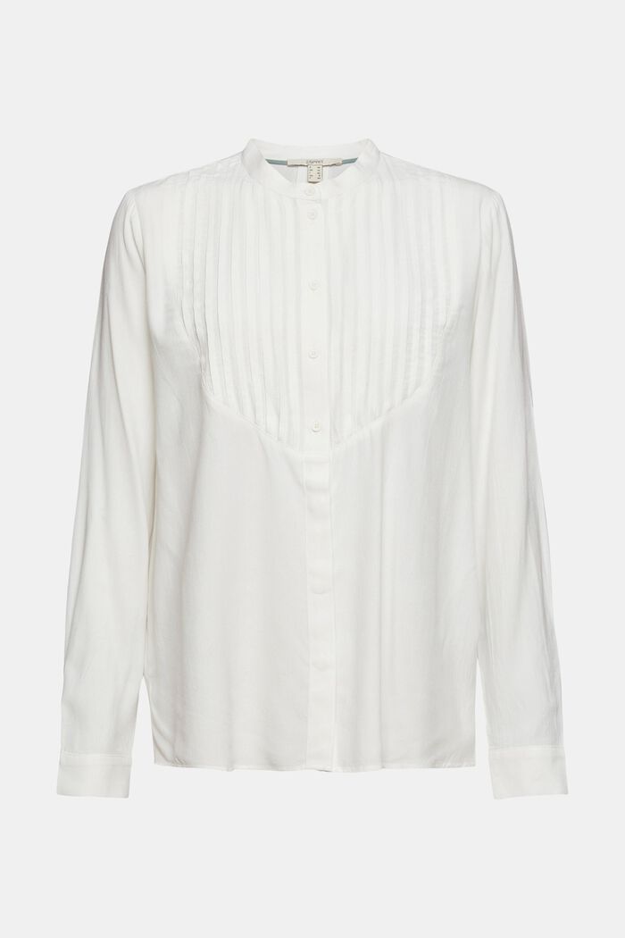 Blusa con ribetes, LENZING™ ECOVERO™, OFF WHITE, overview