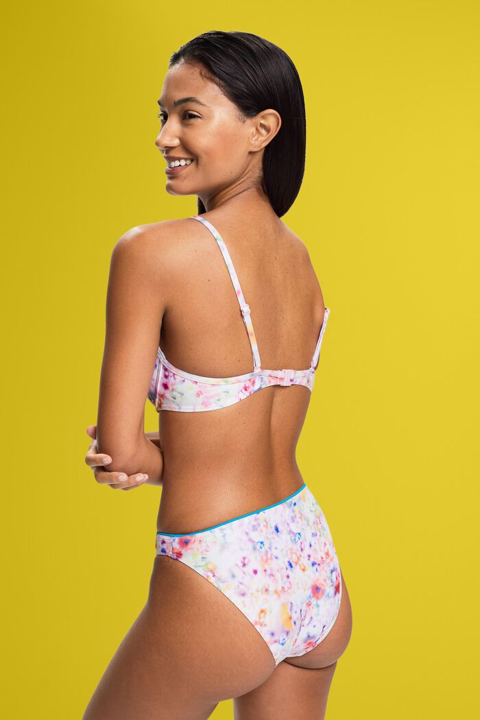 Top de bikini con aros, relleno y estampado floral, TEAL BLUE, detail image number 2