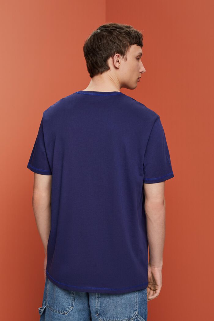 Camiseta de punto con costuras contrastantes, DARK BLUE, detail image number 3