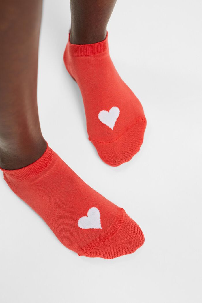 Pack de 2 pares de calcetines con corazones + pulsera LOVE de regalo, ORANGE, detail image number 3