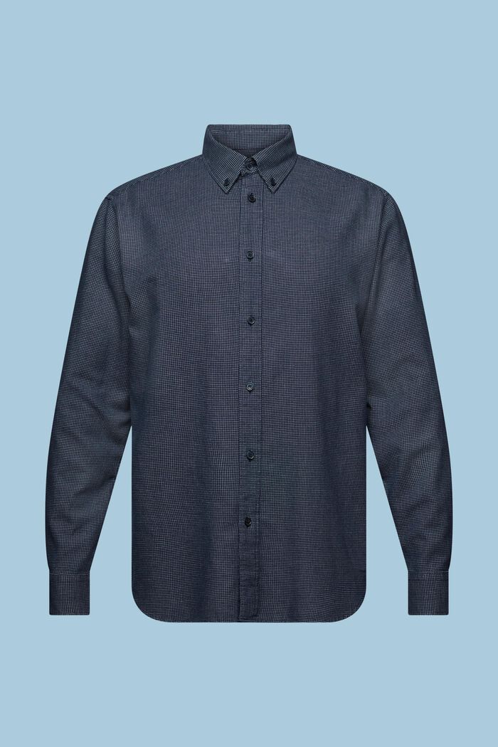 Mini camisa de cuadros de algodón de corte normal, NAVY, detail image number 6