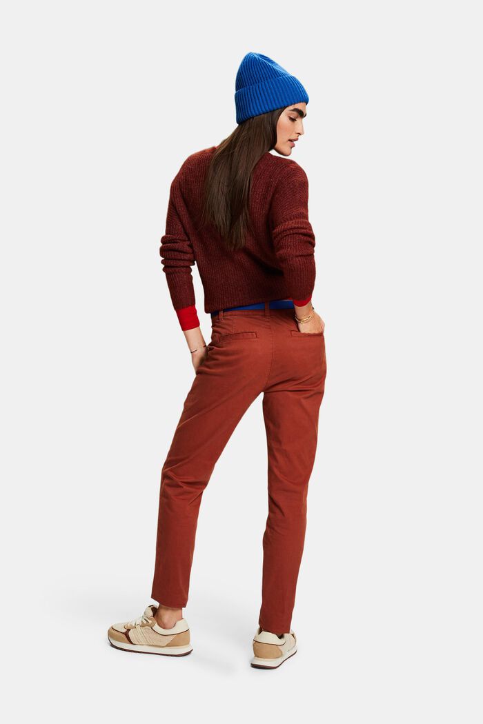Pantalones chinos básicos, RUST BROWN, detail image number 3