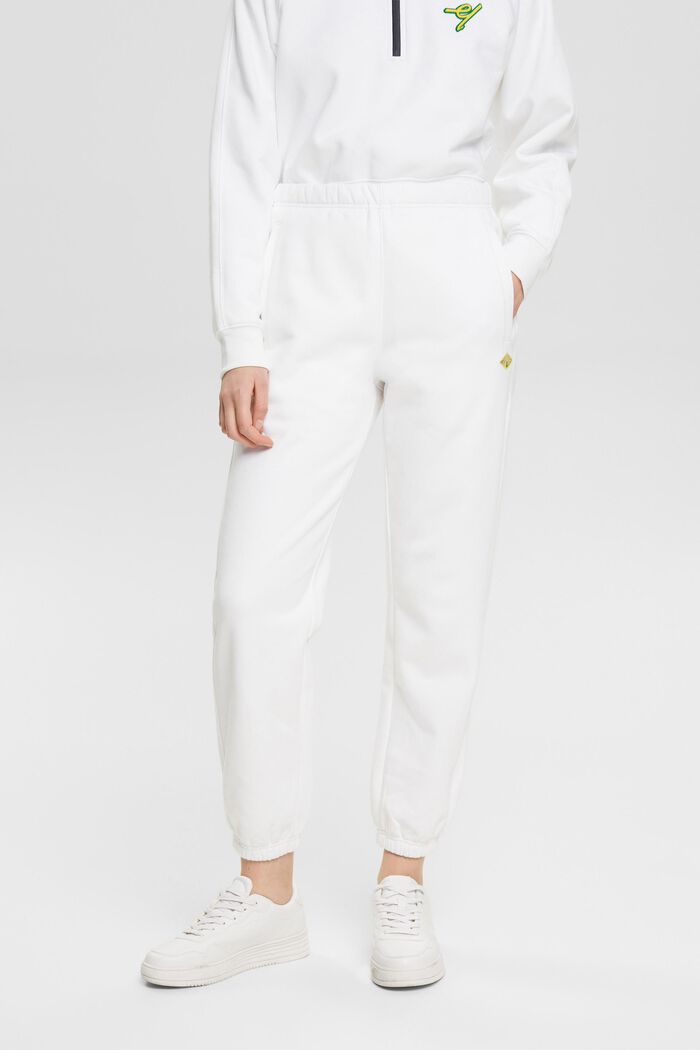 Pantalones deportivos de felpa, WHITE, detail image number 0