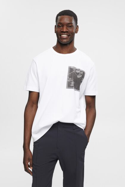 Camiseta de algodón con estampado en el pecho