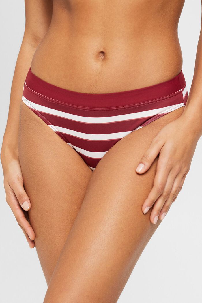 Mini braguitas de bikini a rayas, DARK RED, detail image number 1