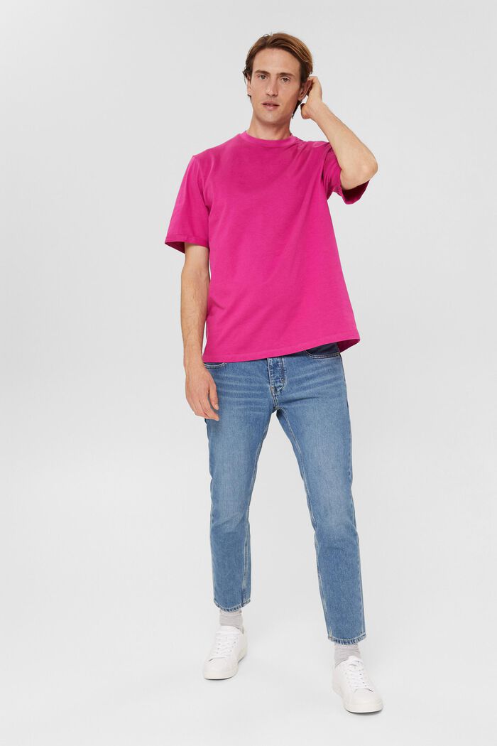 Camiseta de jersey amplia en algodón, PINK FUCHSIA, detail image number 5