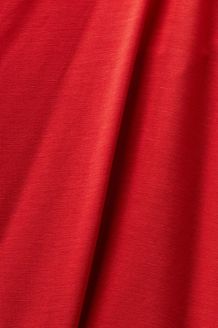 Top de tejido jersey con un hombro al descubierto, DARK RED, detail image number 4