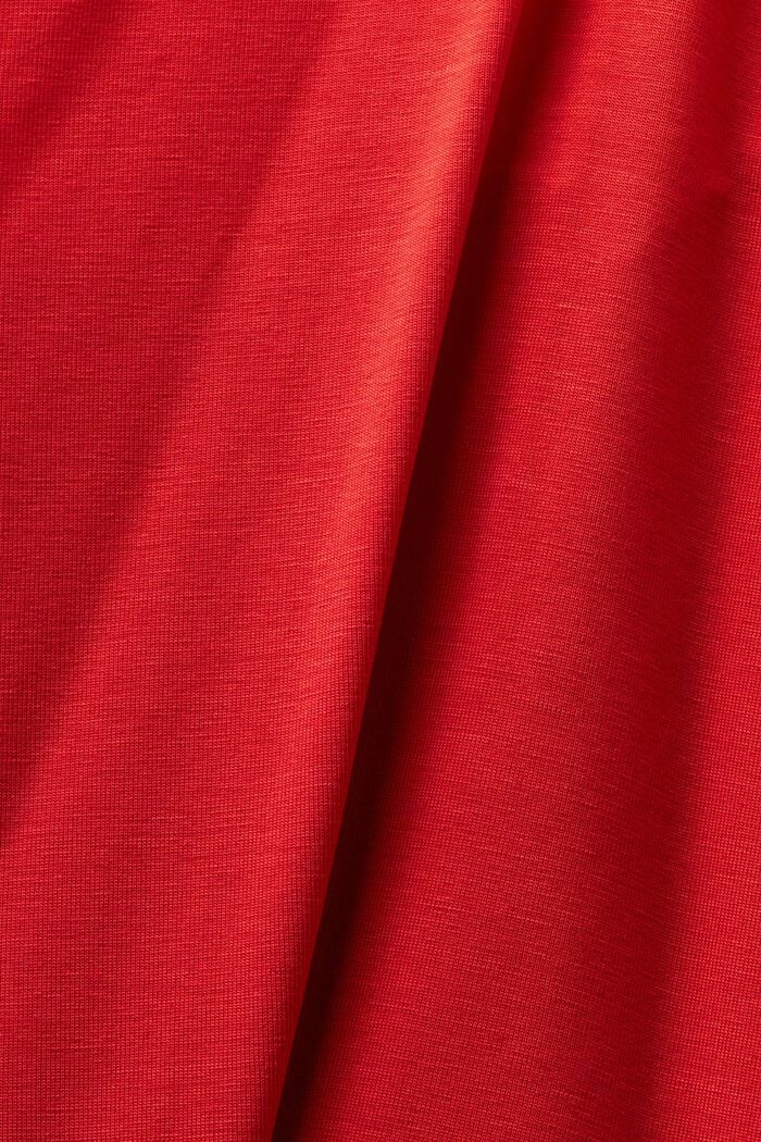 Top de tejido jersey con un hombro al descubierto, DARK RED, detail image number 4