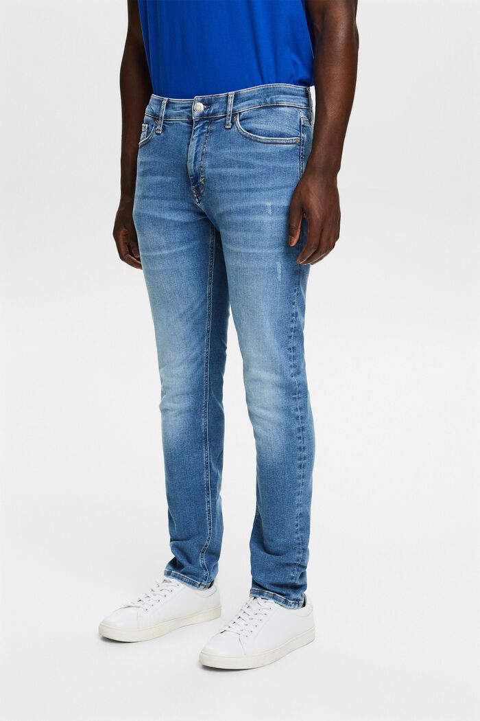 Jeans mid-rise slim fit, BLUE LIGHT WASHED, detail image number 0