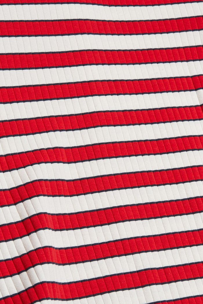 Camiseta de manga larga de canalé con estilo polo, ORANGE RED, detail image number 4