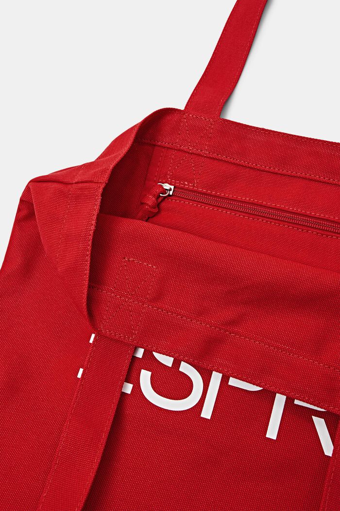 Bolso de mano de lona con logotipo, DARK RED, detail image number 1