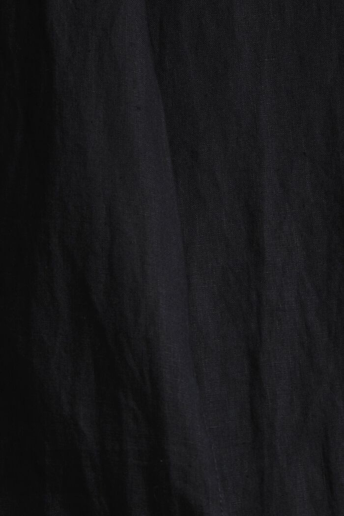 Pantalón de lino con perneras anchas, BLACK, detail image number 4