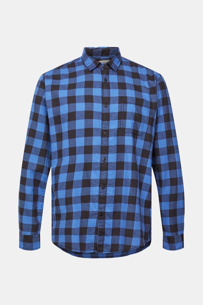 Camisa de franela en algodón sostenible con cuadros vichy, BLUE, detail image number 2