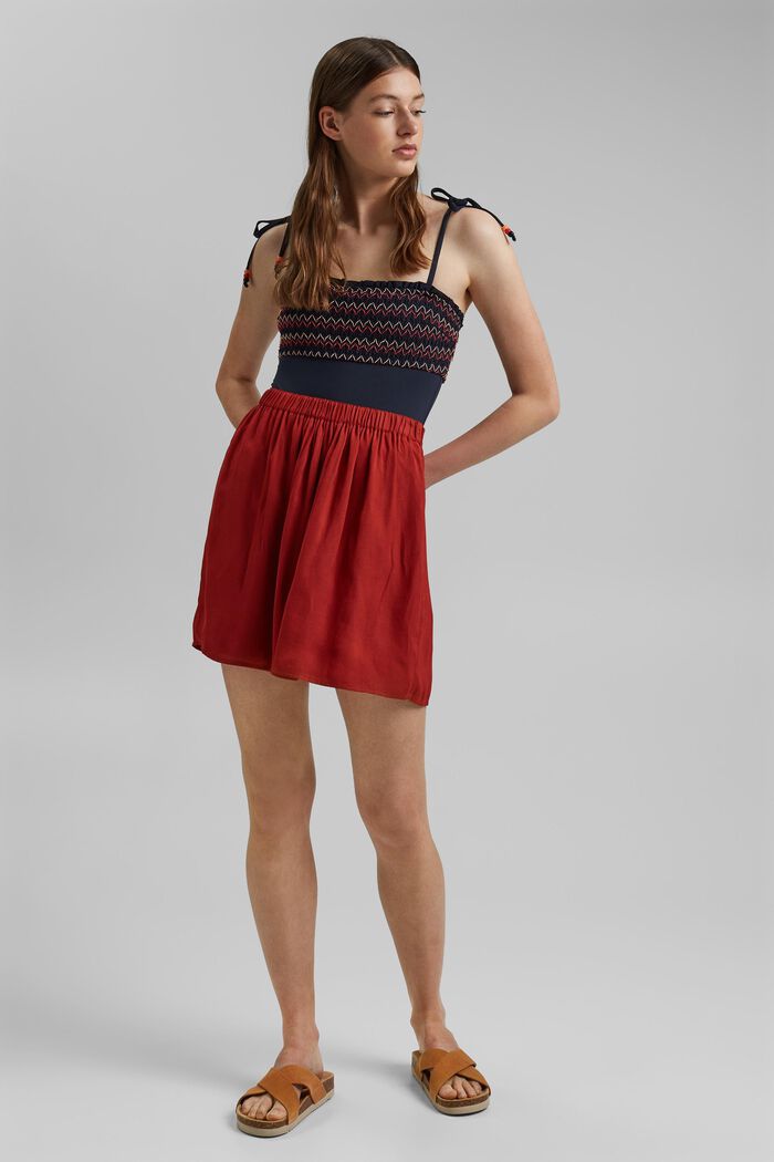 Minifalda con cintura elástica, TERRACOTTA, detail image number 6