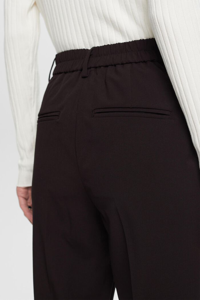 Pantalón de corte straight leg en crepé, BLACK, detail image number 2