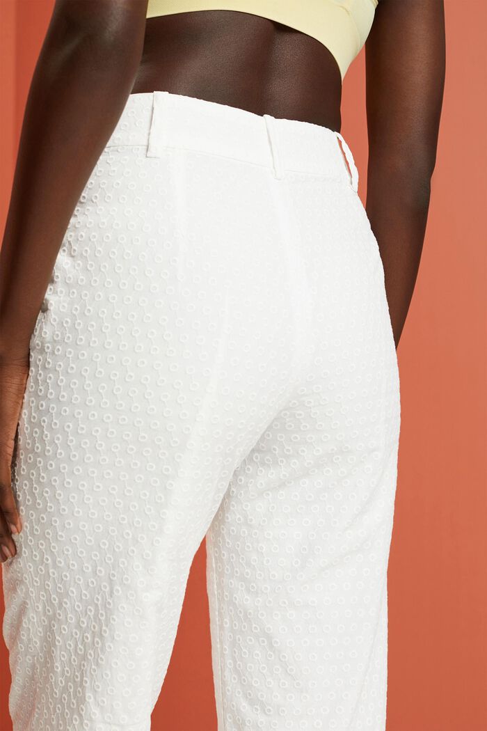Pantalón bordado, 100 % algodón, WHITE, detail image number 4