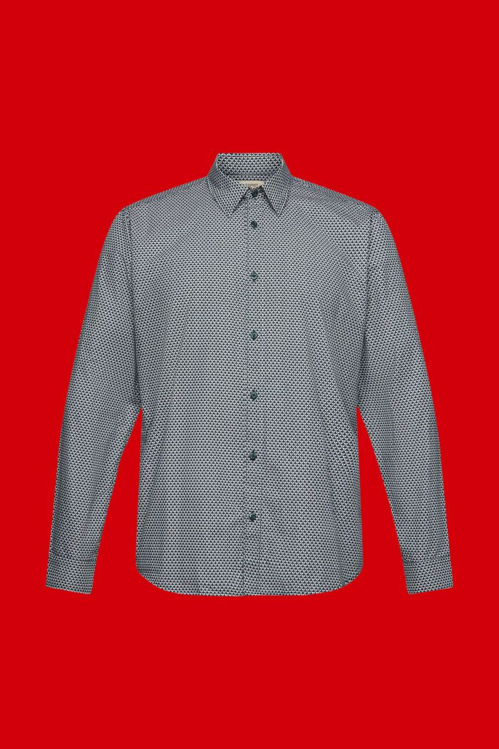 Camisa de corte ceñido con estampado allover, DARK TEAL GREEN, detail image number 6