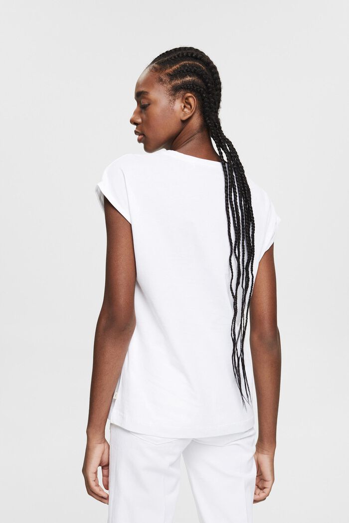 Camiseta con estampado, algodón ecológico, WHITE, detail image number 3