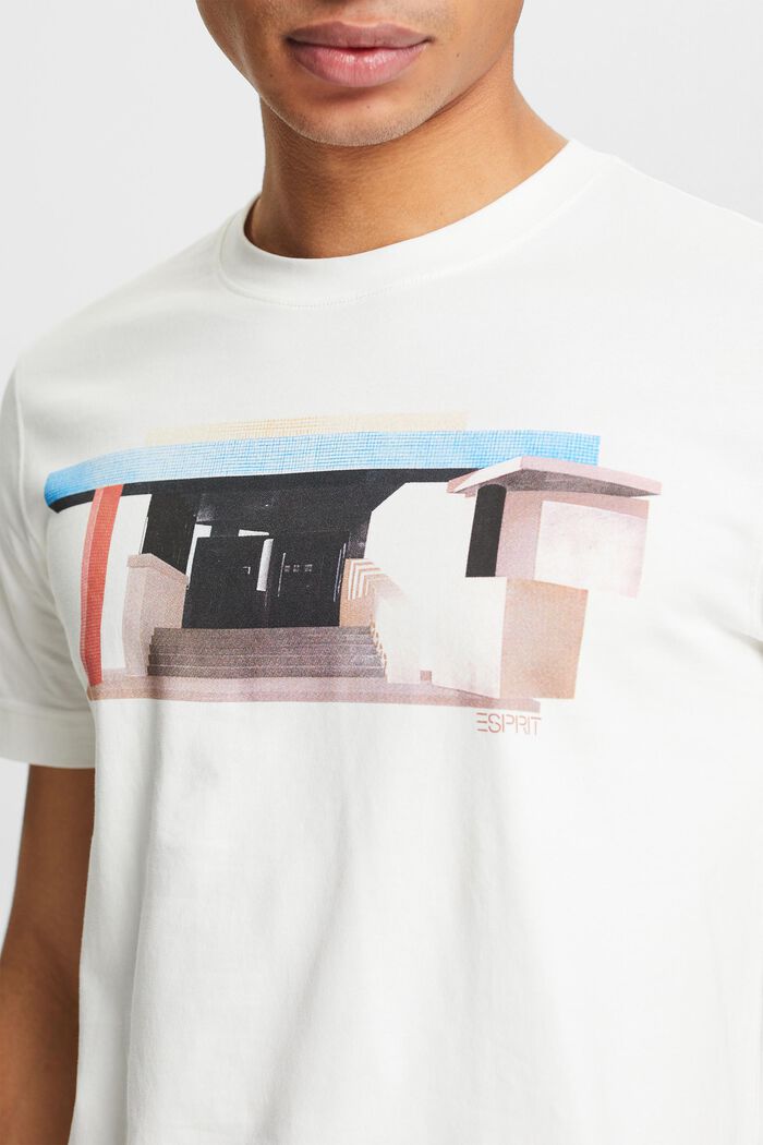 Camiseta con estampado geométrico, OFF WHITE, detail image number 3