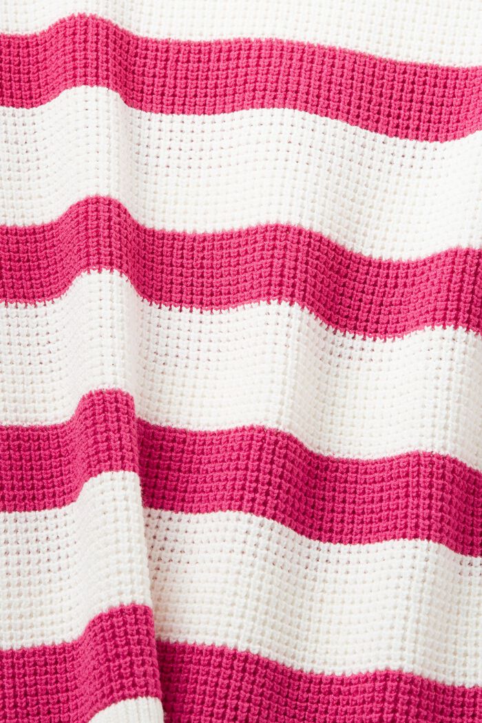 Jersey de punto con diseño a rayas y mangas recortadas, OFF WHITE, detail image number 5