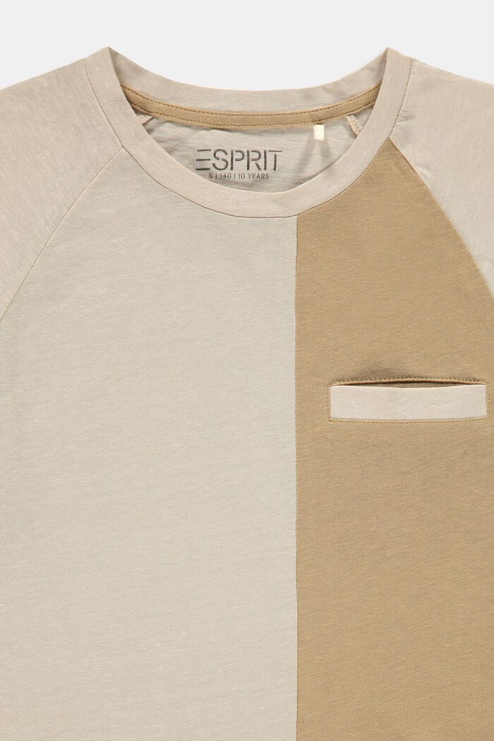 Con lino: camiseta oversize con bloques de color, SILVER, detail image number 2