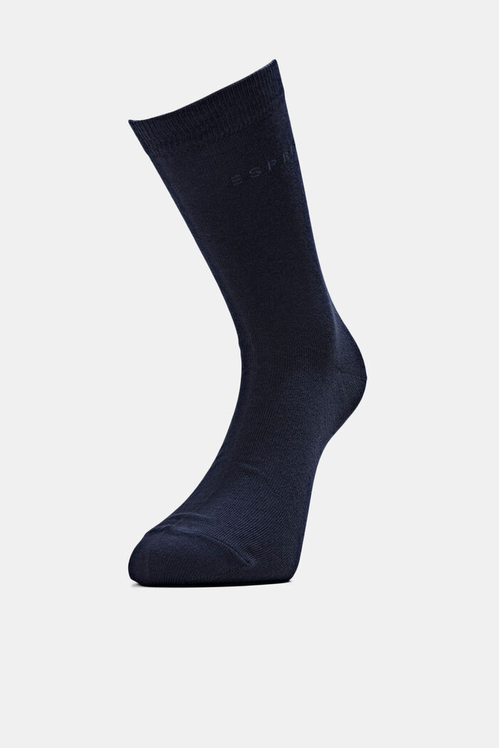 Pack de 2 pares de calcetines de punto, en algodón ecológico, MARINE, detail image number 0