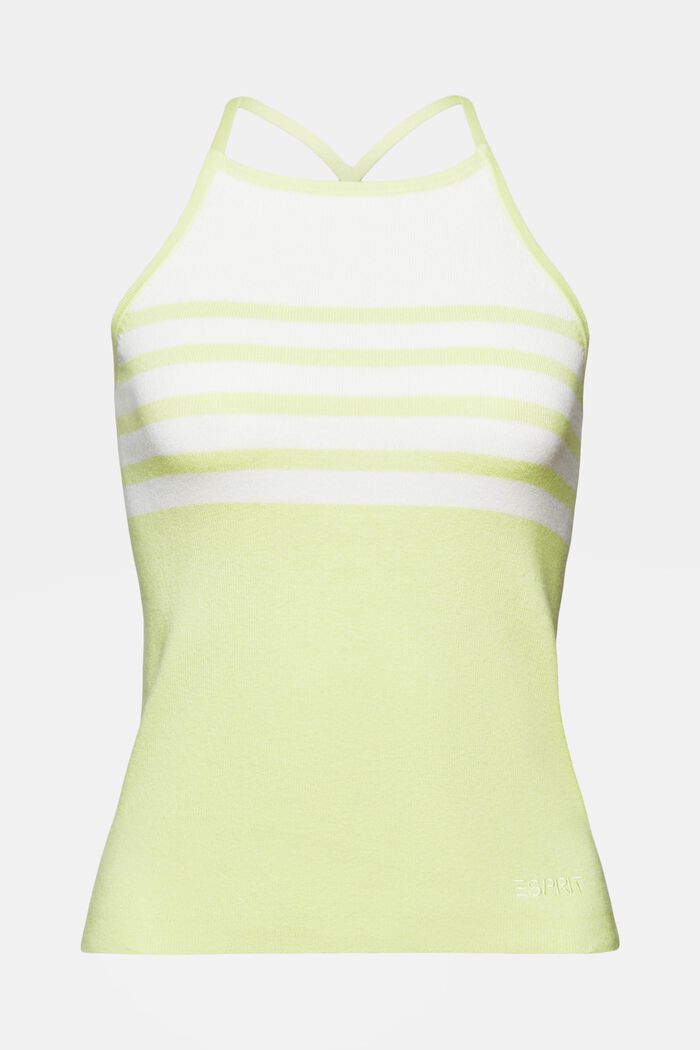Top de rayas con lazada, BRIGHT YELLOW, detail image number 6