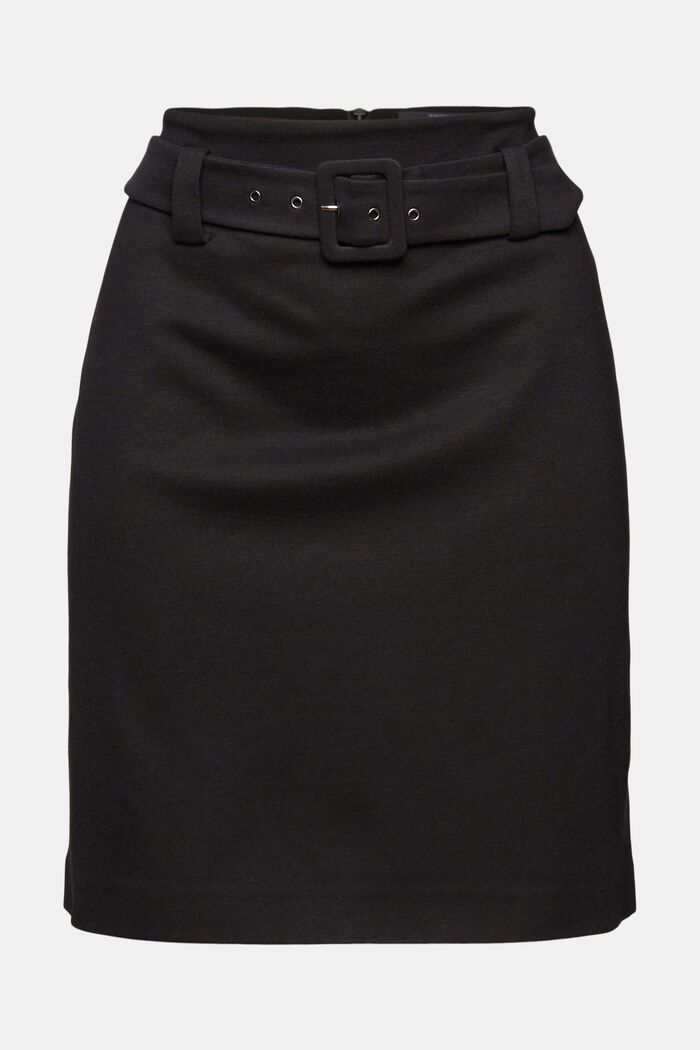 Minifalda de punto con cinturón, BLACK, detail image number 7