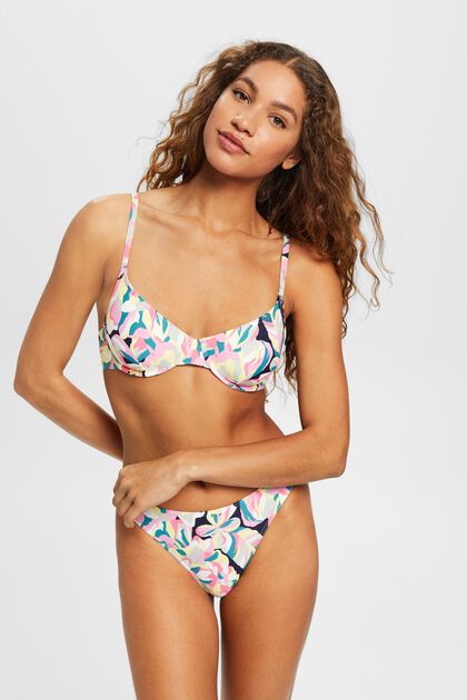 Top de bikini con estampado floral