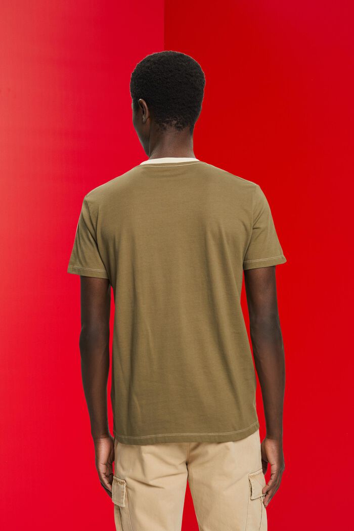 Camiseta de algodón bicolor, LIGHT TAUPE, detail image number 3