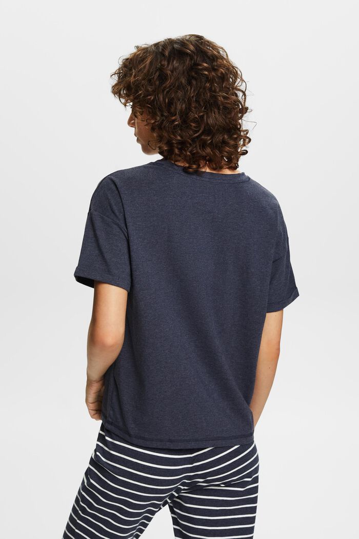 Camiseta con bolsillo en el pecho realizada en mezcla de algodón, NAVY, detail image number 3