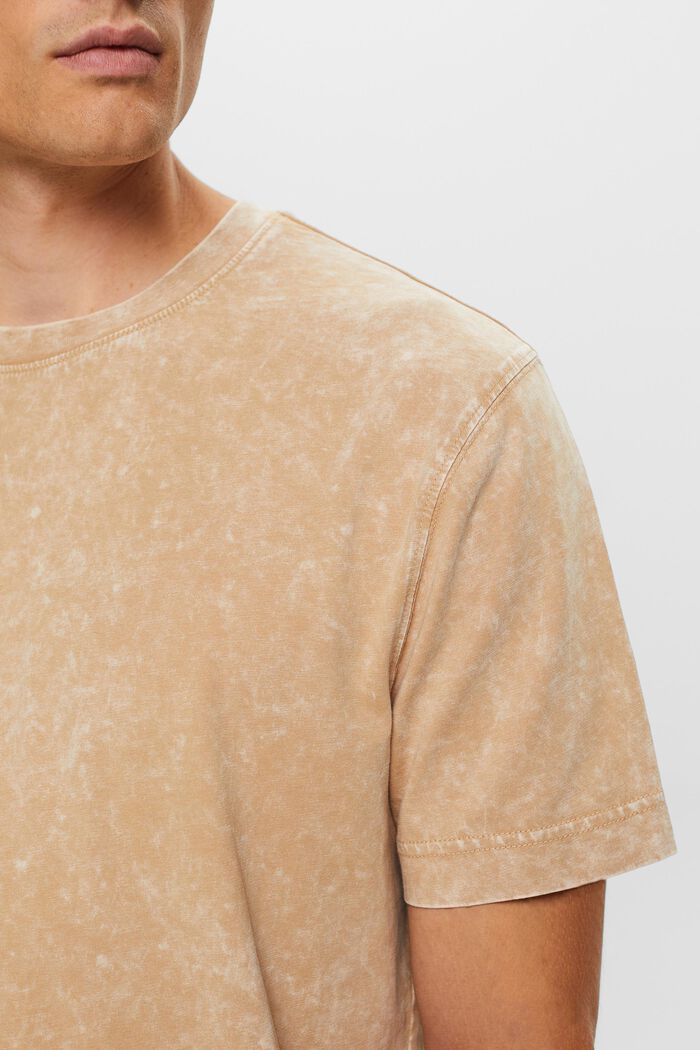 Camiseta lavada a la piedra. 100% algodón, BEIGE, detail image number 2