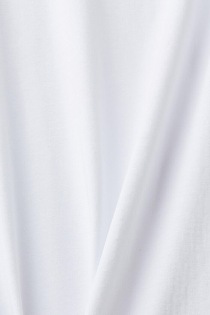 Camiseta entallada de algodón, WHITE, detail image number 5