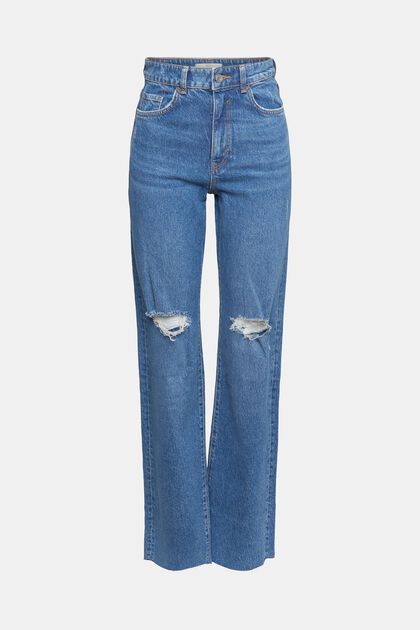 Jeans de pernera ancha con efecto roto