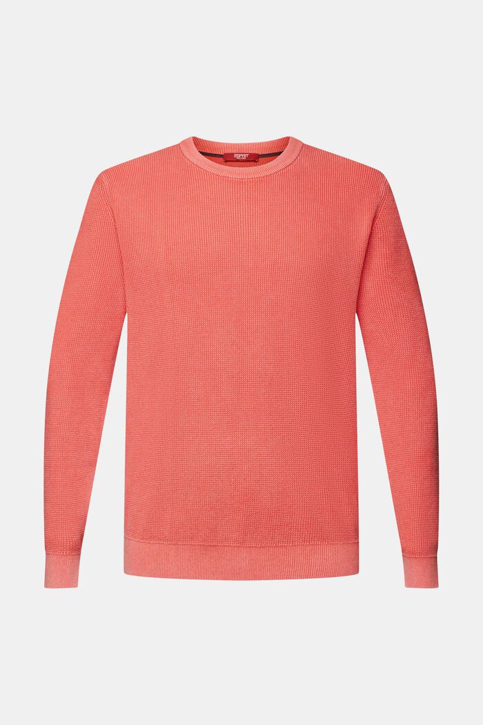 Jersey básico de cuello redondo, 100% algodón, CORAL RED, detail image number 5