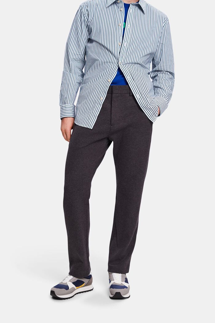 Pantalón de punto con perneras ajustadas, DARK GREY, detail image number 0
