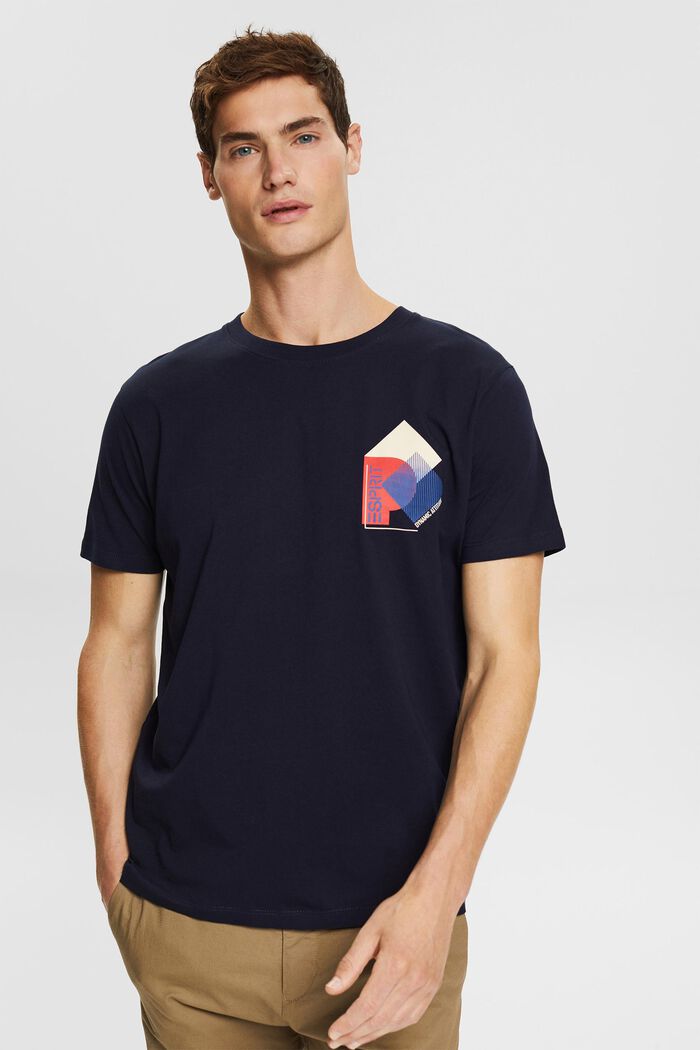 Camiseta de algodón ecológico con estampado, NAVY, detail image number 0