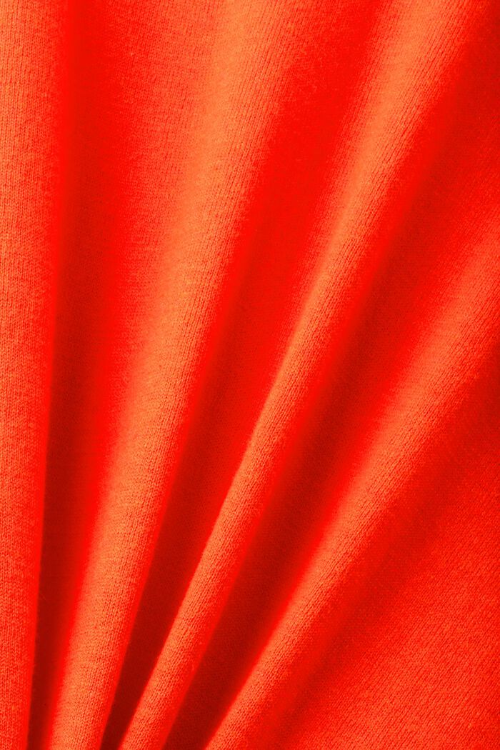 Jersey de manga corta en punto con lino, ORANGE RED, detail image number 5