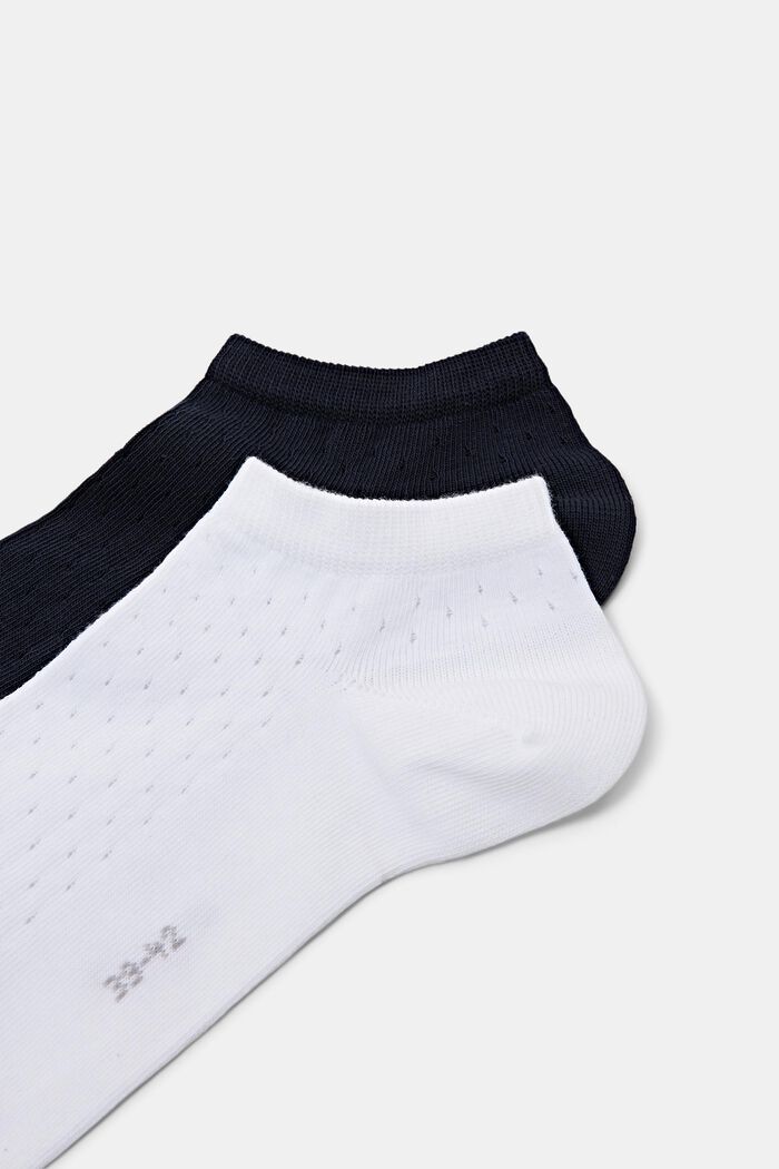 Pack de 2 pares de calcetines para deportivas con ojales bordados, BLACK/WHITE, detail image number 2
