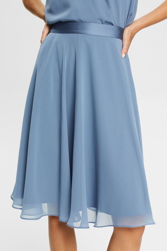 Reciclada: falda midi de crepé, GREY BLUE, detail image number 2