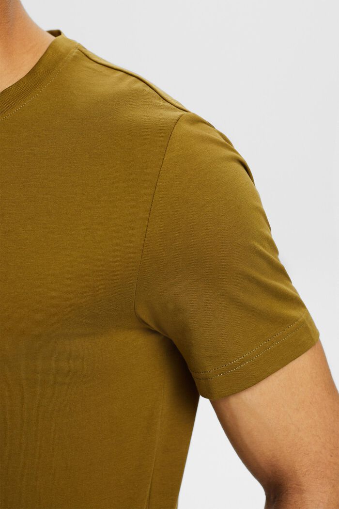Camiseta de punto de algodón ecológico, OLIVE, detail image number 3