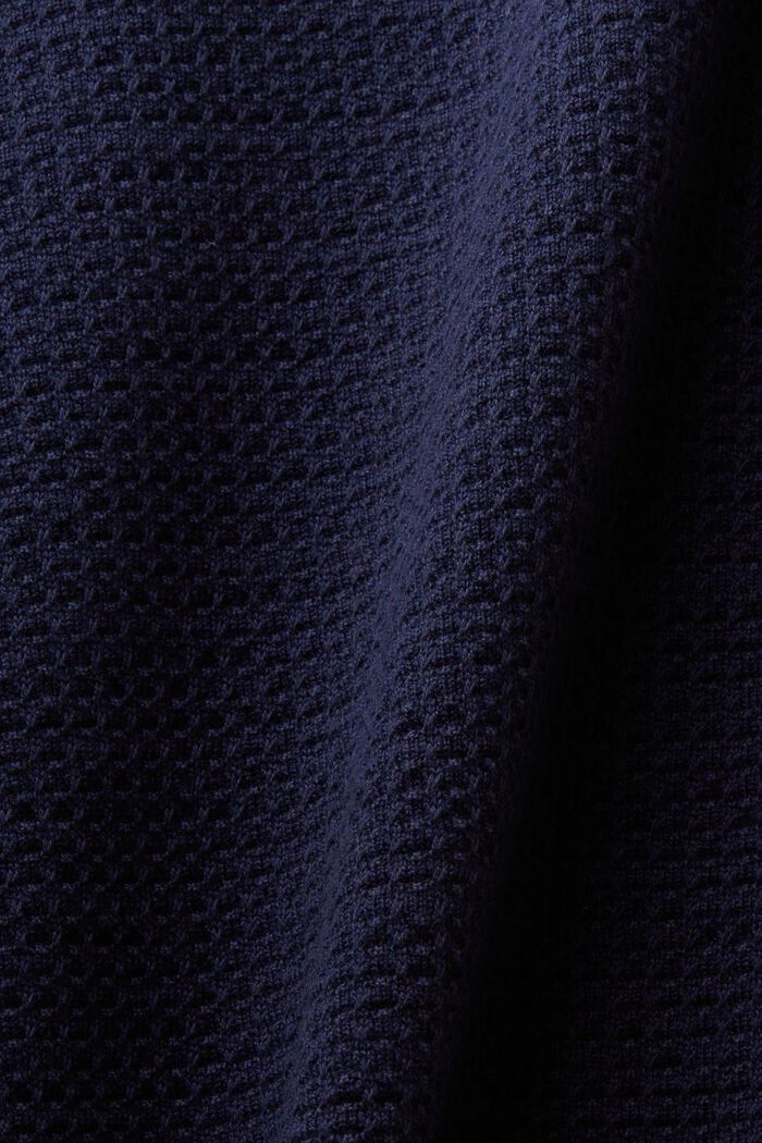 Jersey de algodón con cremallera en el cuello, NAVY, detail image number 4